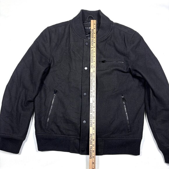 Black Rivet Black Wool Blend Insulated Bomber Utility Jacket Mens Medium - Picture 12 of 12
